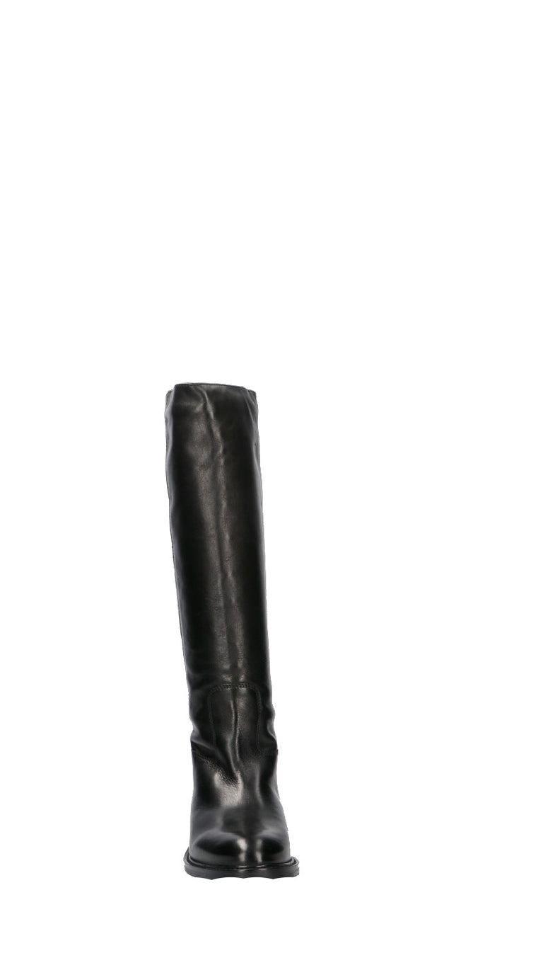 FRICKY Stivale donna nero in pelle
