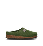 LE TIROLESI Pantofola uomo verde in lana