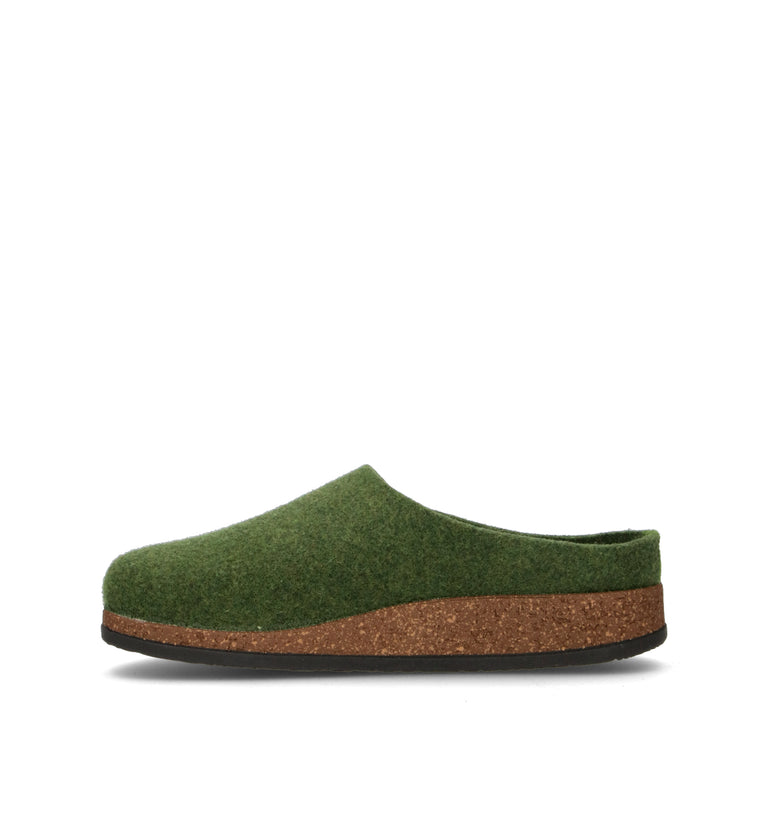 LE TIROLESI Pantofola uomo verde in lana