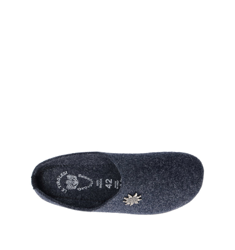 LE TIROLESI Pantofola uomo blu in lana