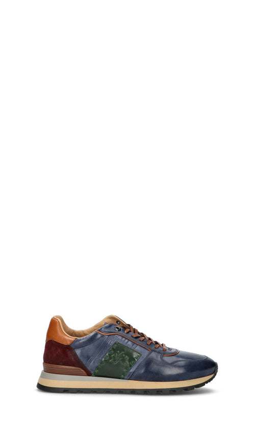 LA MARTINA Sneaker uomo blu/marrone in pelle