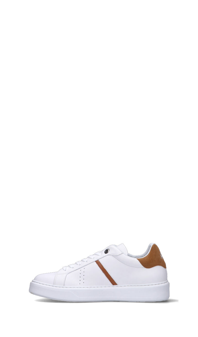 LA MARTINA Sneaker uomo bianca/cuoio in pelle