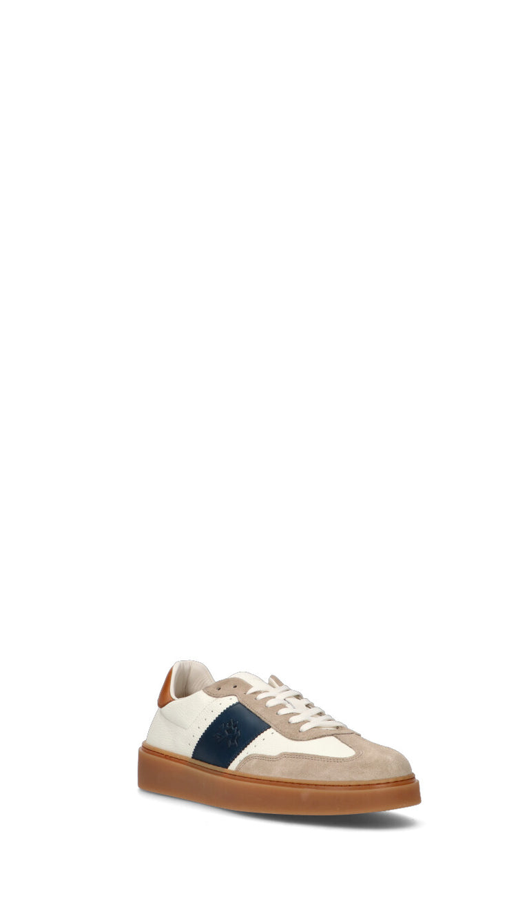LA MARTINA Sneaker uomo bianca/blu in pelle
