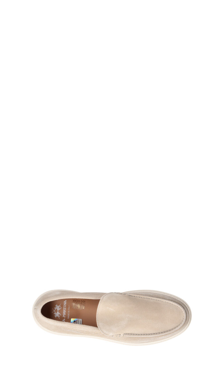 LA MARTINA Mocassino uomo beige in suede