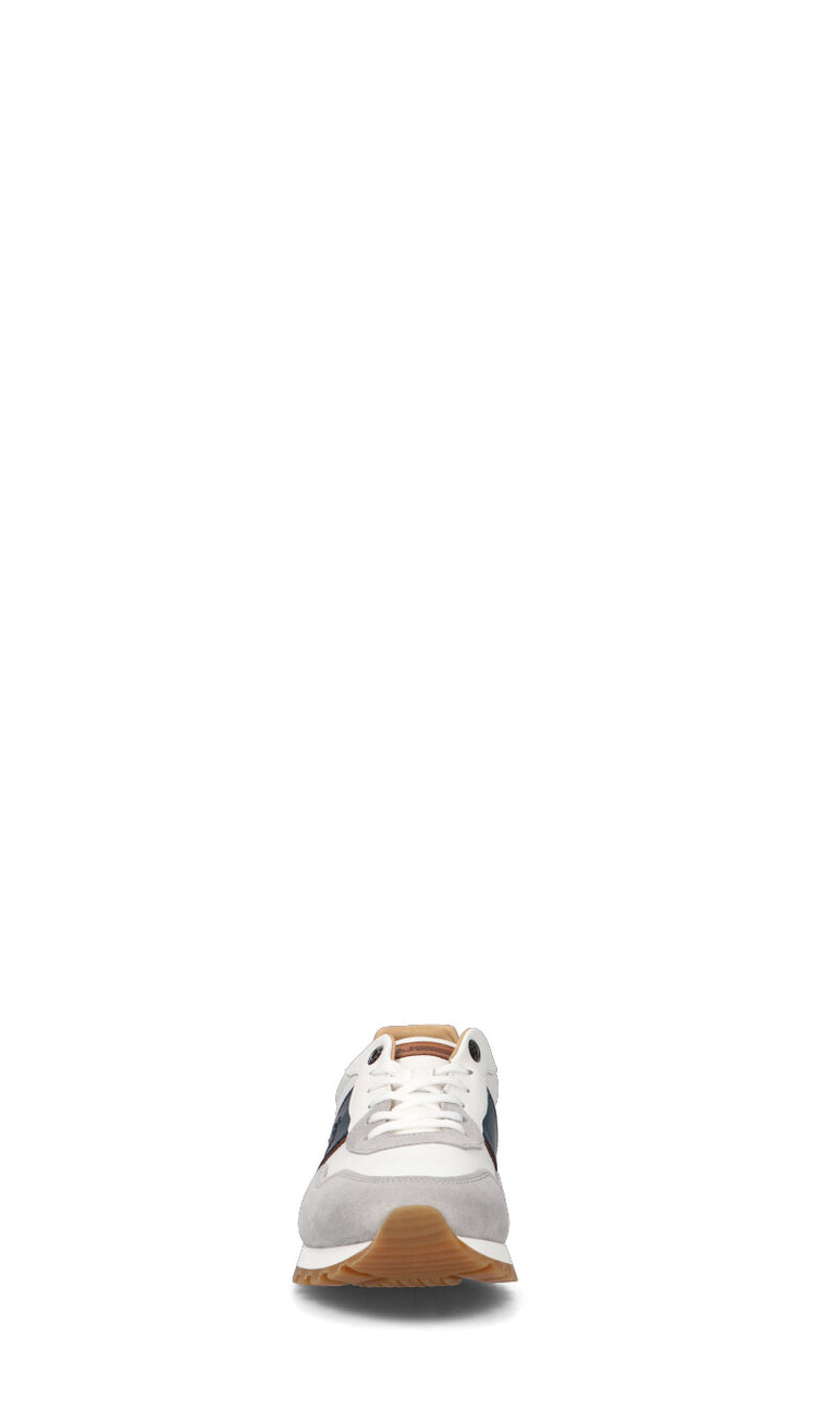LA MARTINA Sneaker uomo bianca/blu in pelle