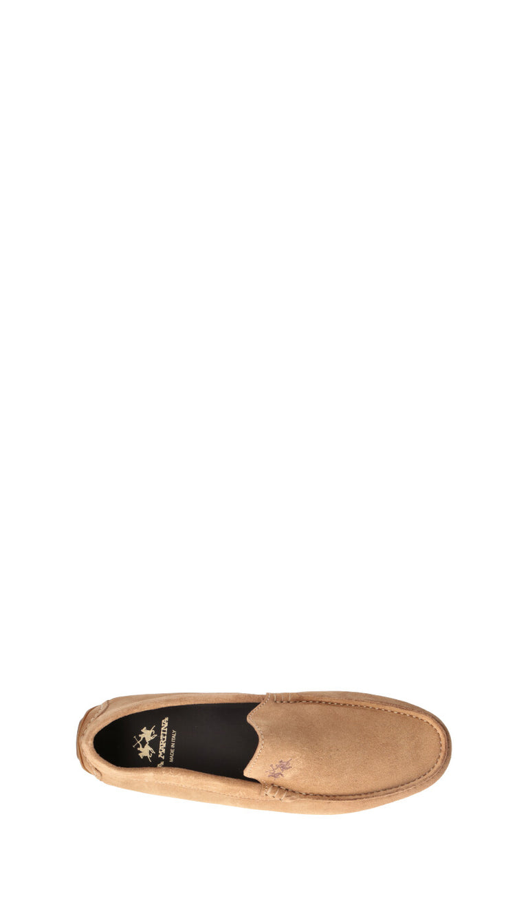 LA MARTINA Mocassino uomo beige in suede