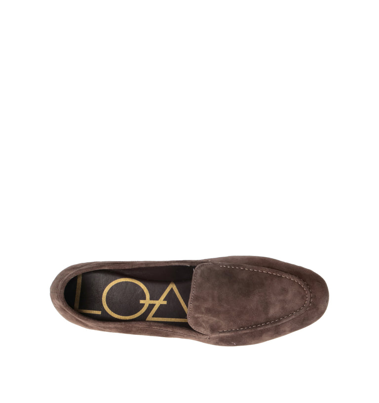 LOAFER Mocassino donna marrone in suede