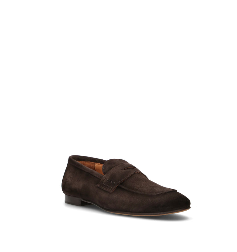 LORENZO TERRA Mocassino uomo testa di moro in suede