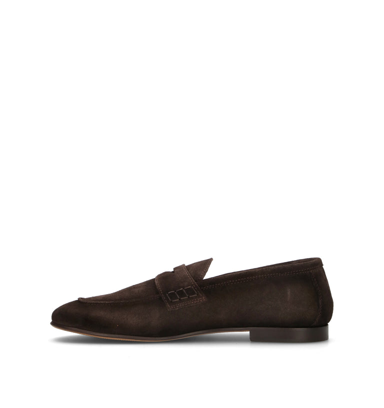 LORENZO TERRA Mocassino uomo testa di moro in suede