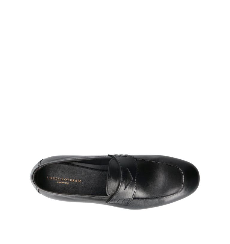 LORENZO TERRA Mocassino uomo nero in pelle