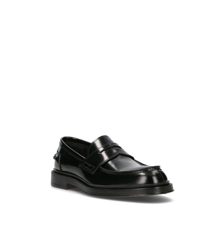 LORENZO TERRA Mocassino uomo nero in pelle