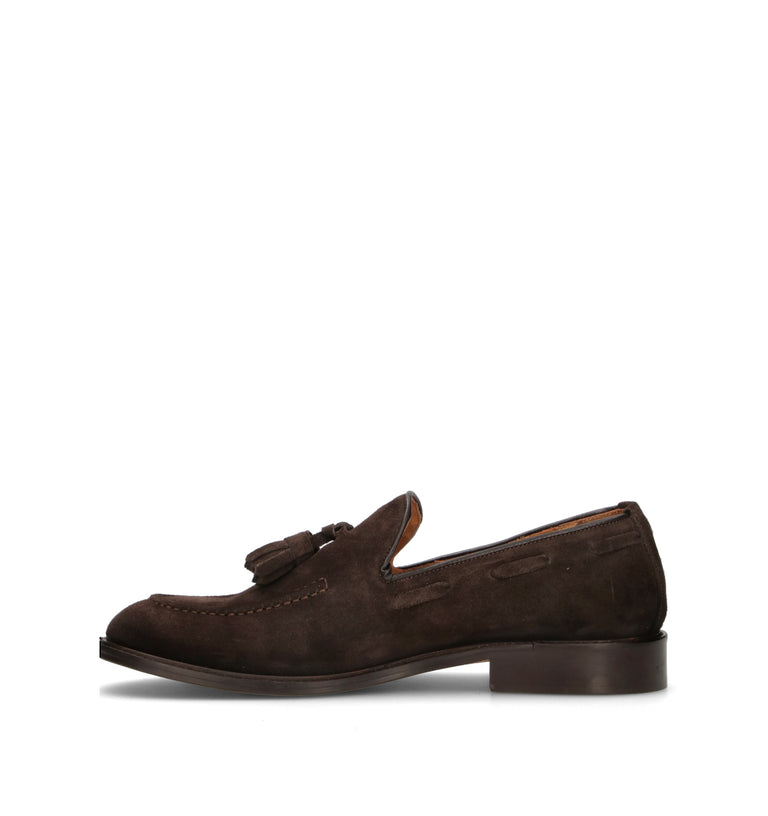 LORENZO TERRA Mocassino uomo testa di moro in suede