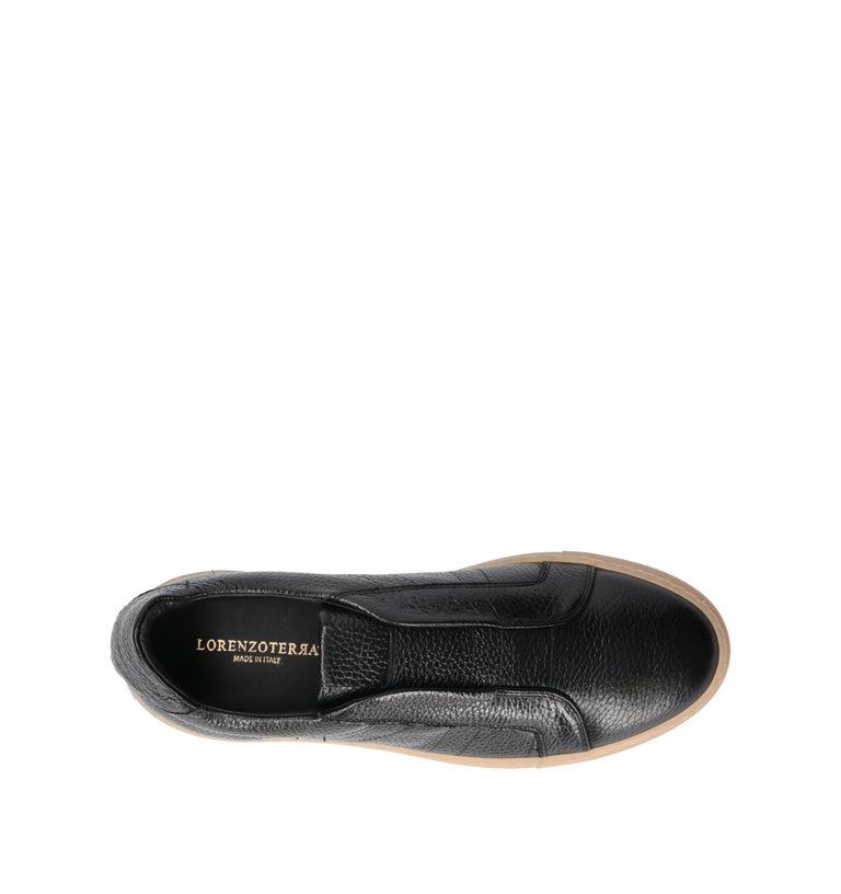 LORENZO TERRA Sneaker uomo nera in pelle