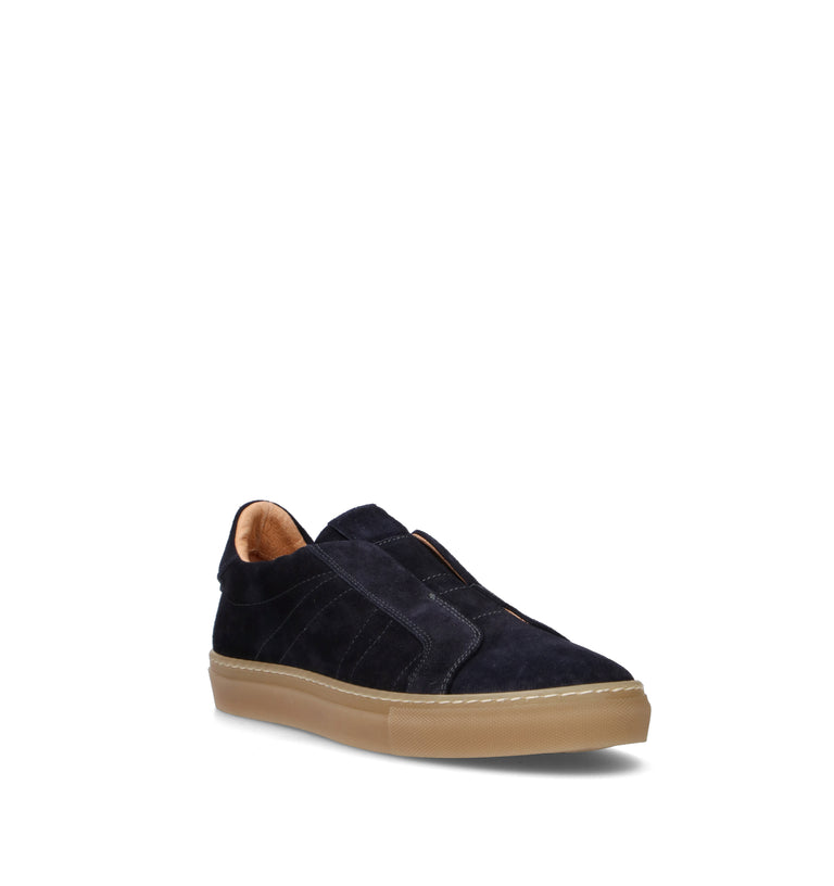 LORENZO TERRA Sneaker uomo blu in suede