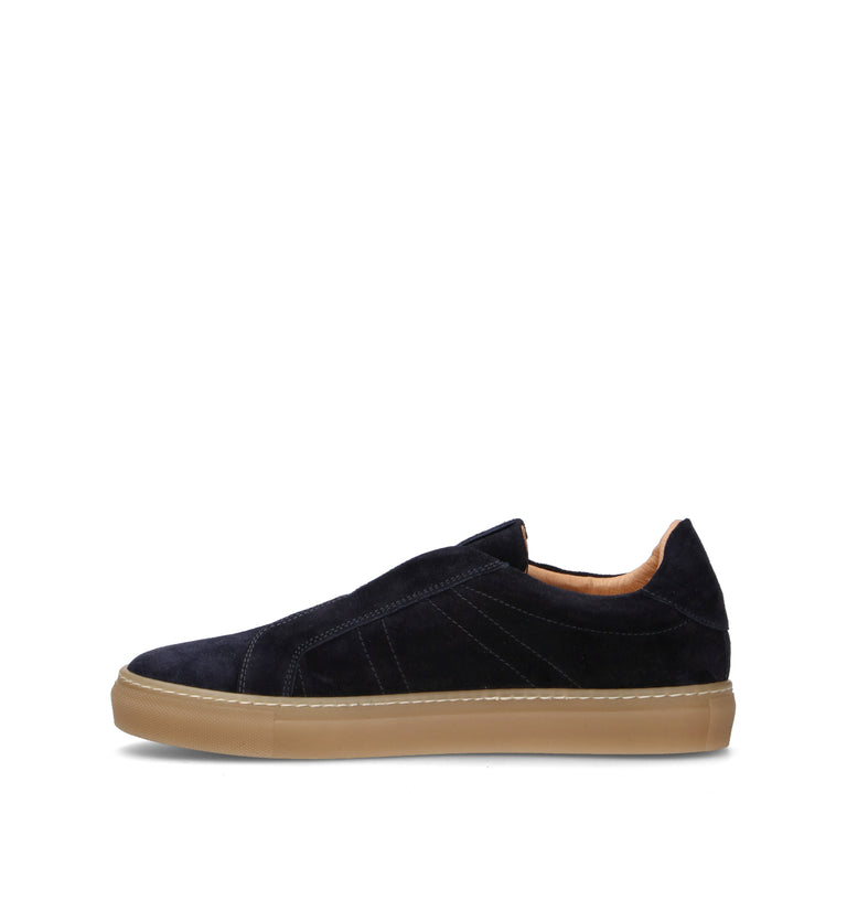 LORENZO TERRA Sneaker uomo blu in suede