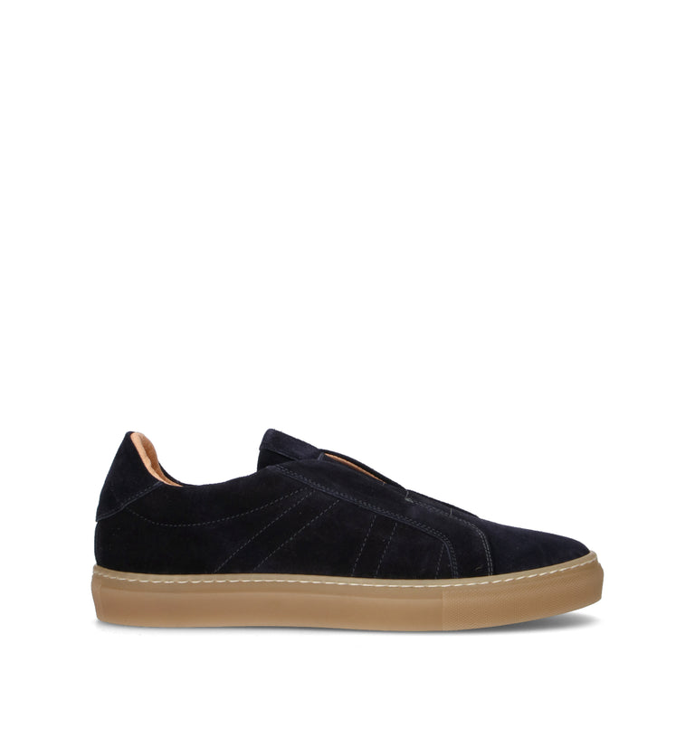 LORENZO TERRA Sneaker uomo blu in suede