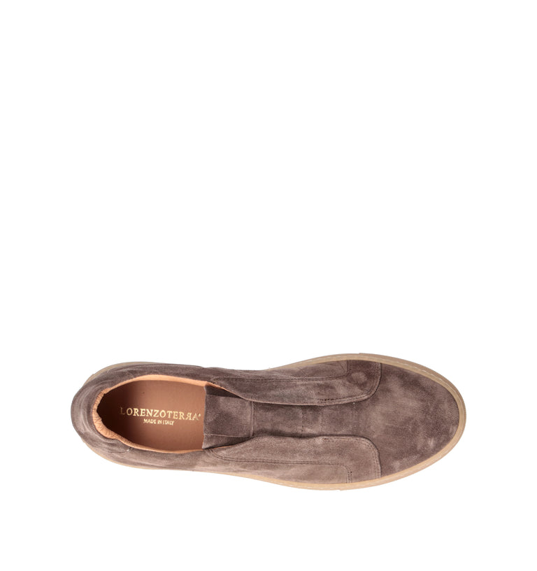 LORENZO TERRA Sneaker uomo marrone in suede