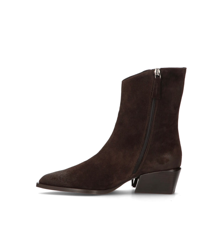 POEVE Tronchetto donna testa di moro in suede con frange