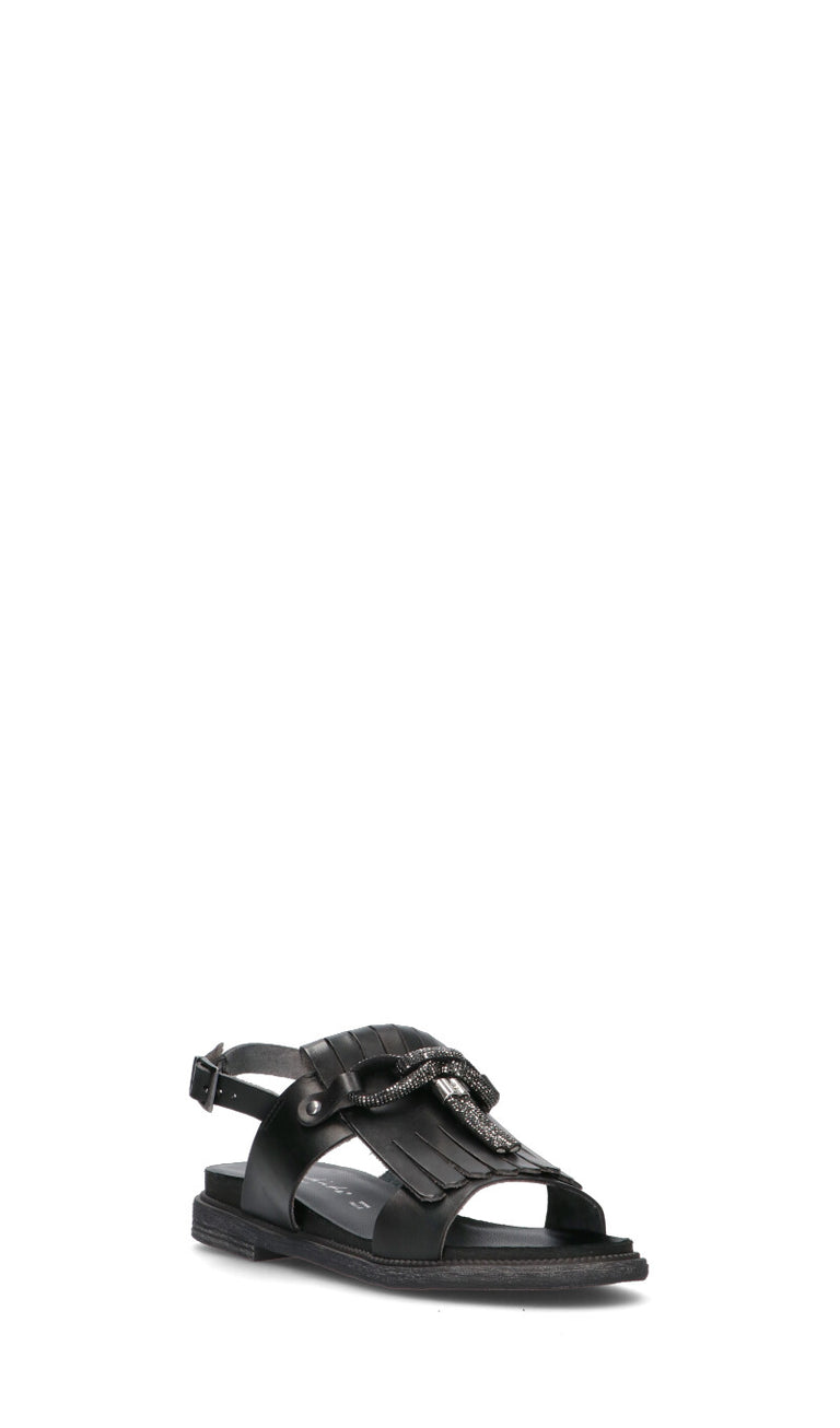 MEZZETINTE Sandalo donna nero in pelle