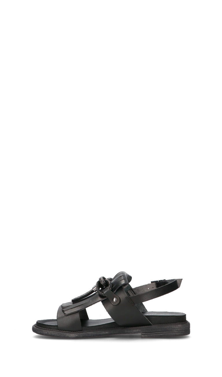 MEZZETINTE Sandalo donna nero in pelle