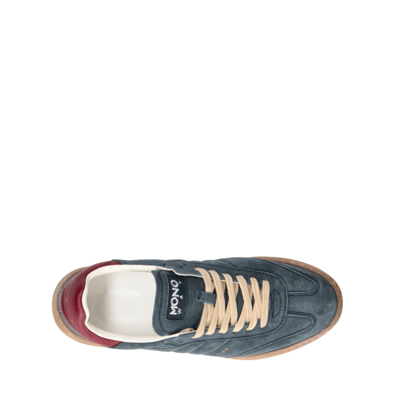 MONOWAY Sneaker uomo blu in suede