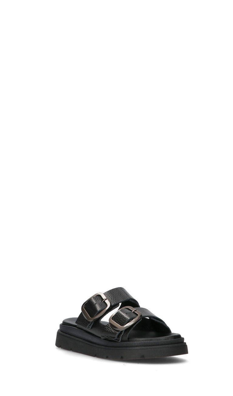 MEZZETINTE Ciabatta donna nera in pelle