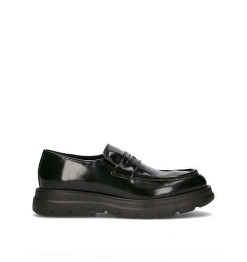 HUNDRED 100 Mocassino uomo nero in pelle