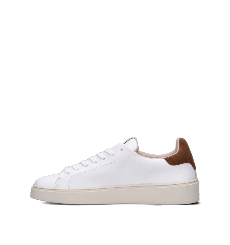 D.A.T.E. Sneaker uomo bianca/marrone in pelle
