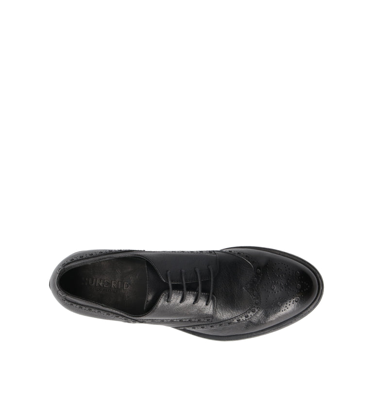 HUNDRED 100 Stringata uomo nera in pelle