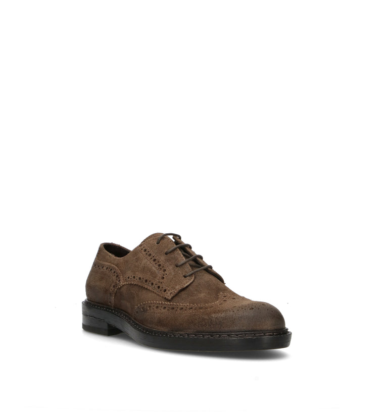 HUNDRED 100 Stringata uomo militare in suede