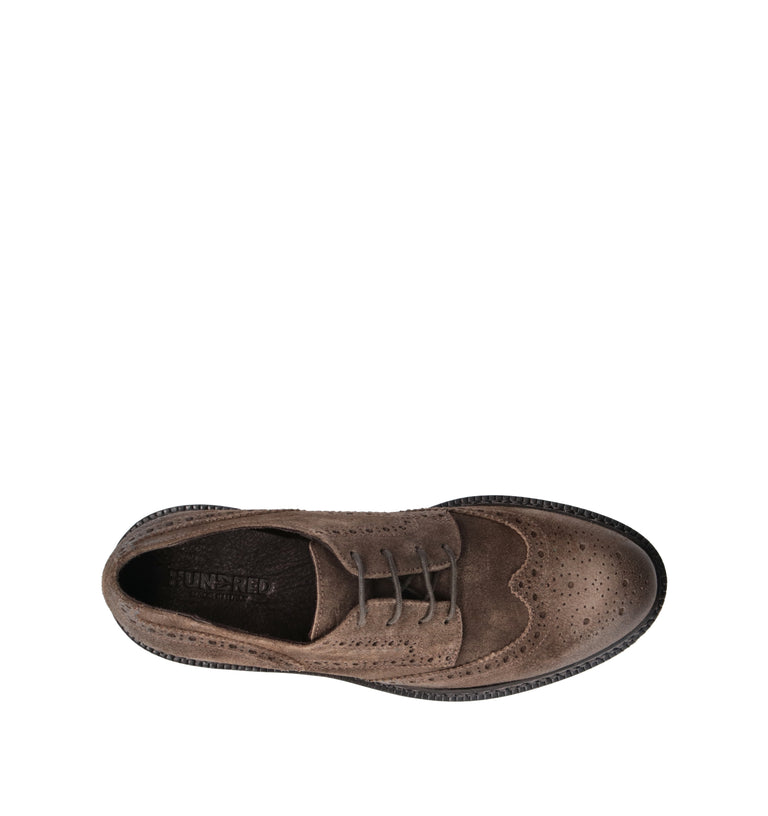 HUNDRED 100 Stringata uomo militare in suede