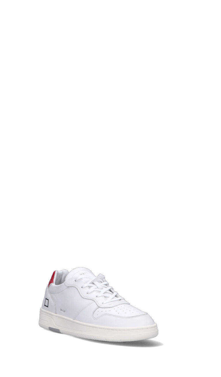 D.A.T.E. - COURT Sneaker uomo bianca/rossa in pelle