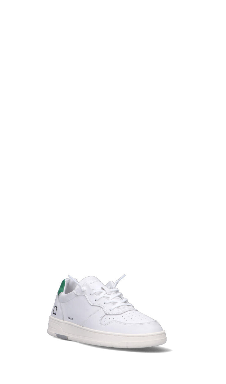 D.A.T.E. COURT CALF Sneaker umo bianca/verde in pelle