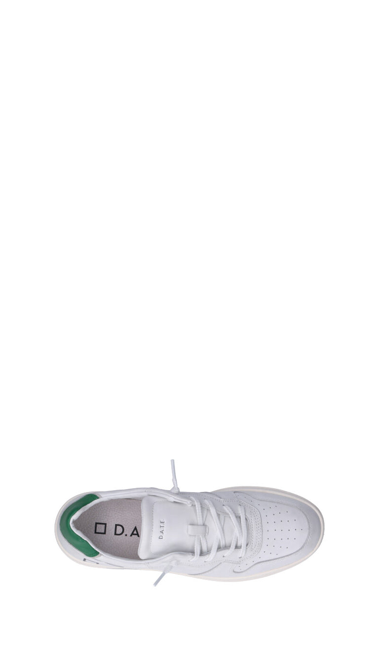 D.A.T.E. COURT CALF Sneaker umo bianca/verde in pelle