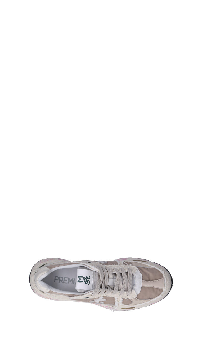 PREMIATA Sneaker donna beige/marrone/rosa/verde in pelle