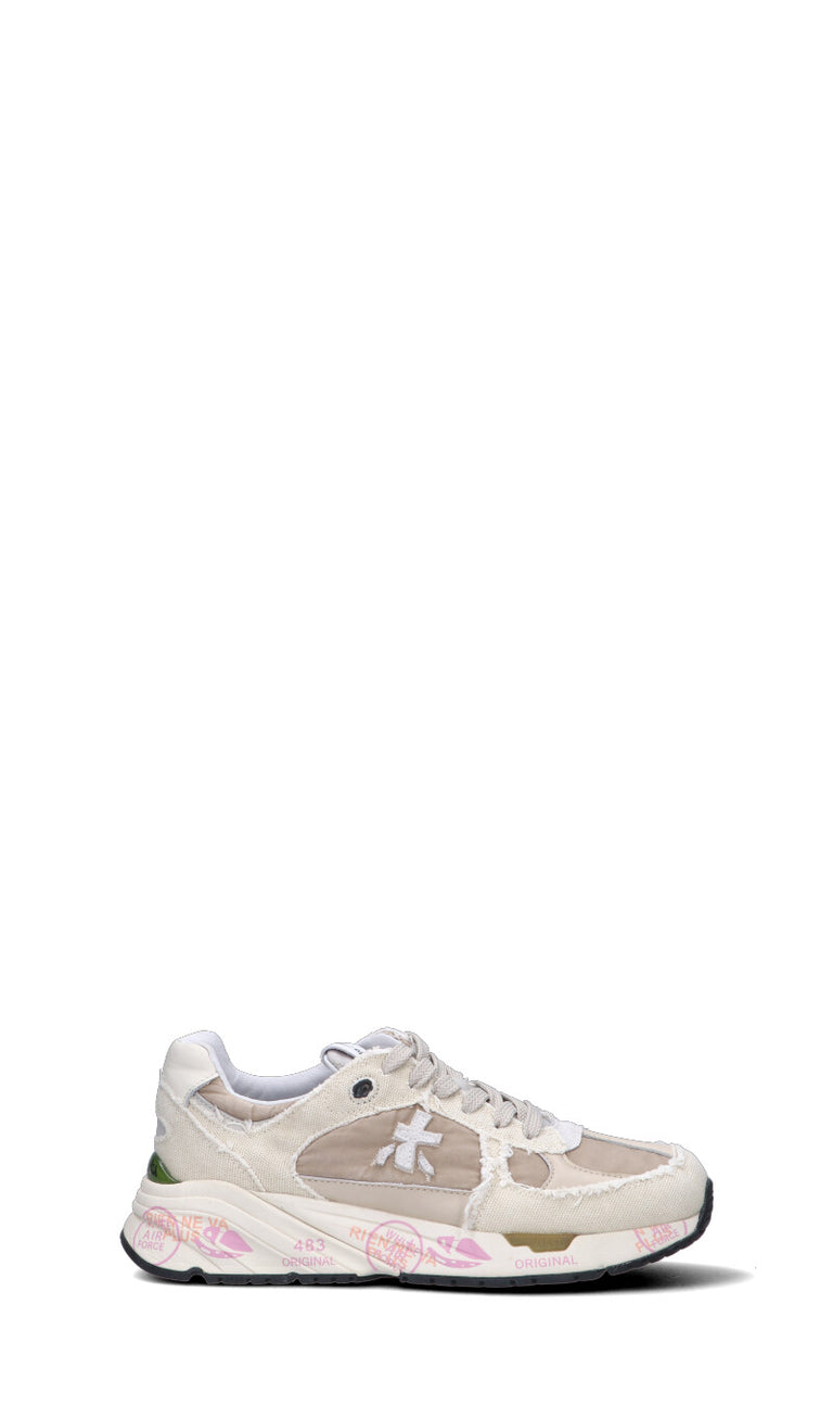 PREMIATA Sneaker donna beige/marrone/rosa/verde in pelle
