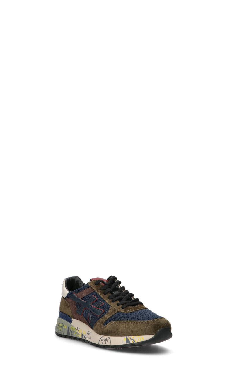 PREMIATA Sneaker uomo verde militare/blu in pelle