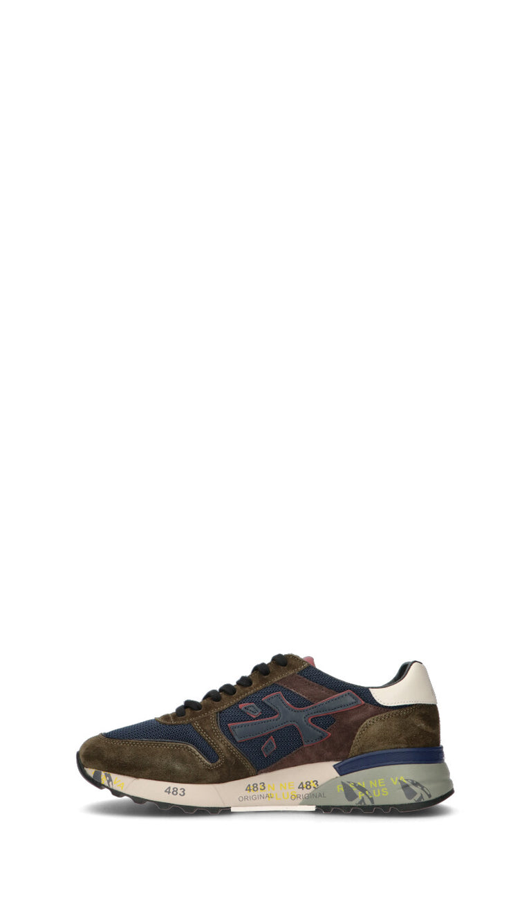PREMIATA Sneaker uomo verde militare/blu in pelle