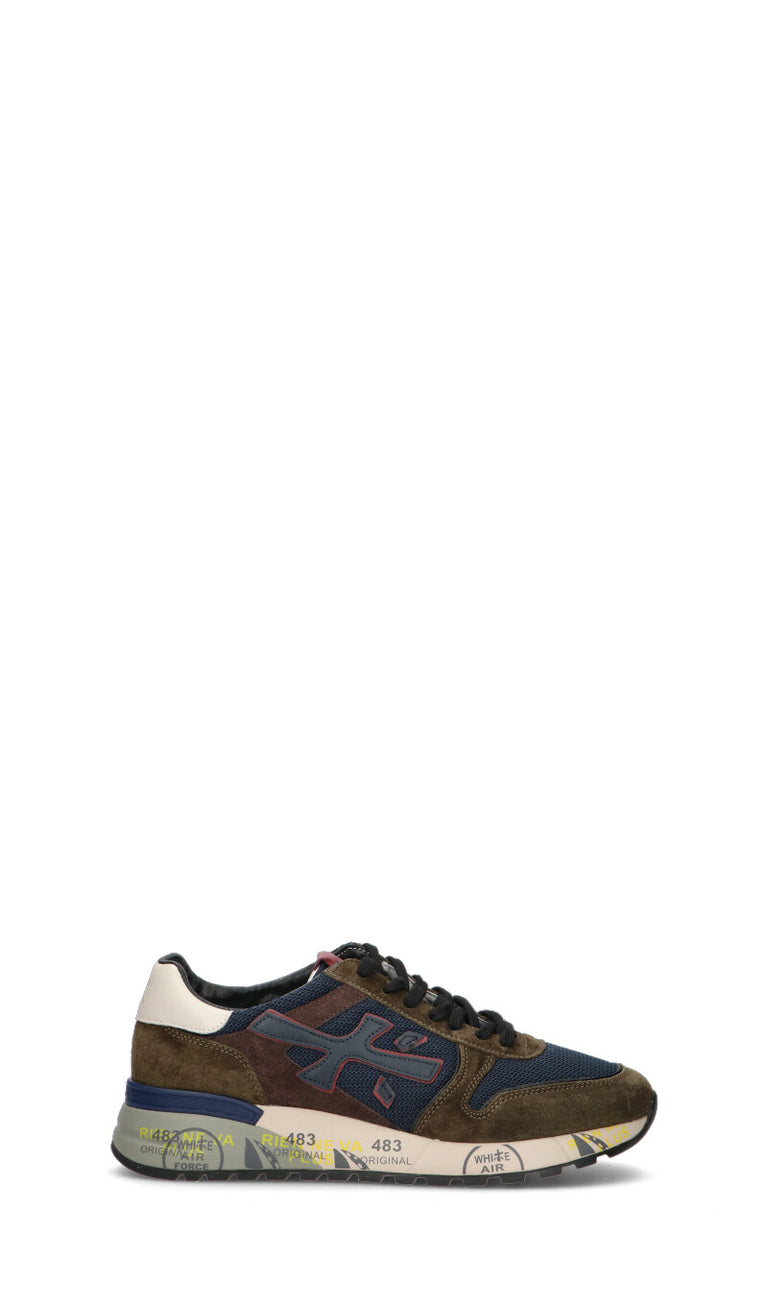 PREMIATA Sneaker uomo verde militare/blu in pelle