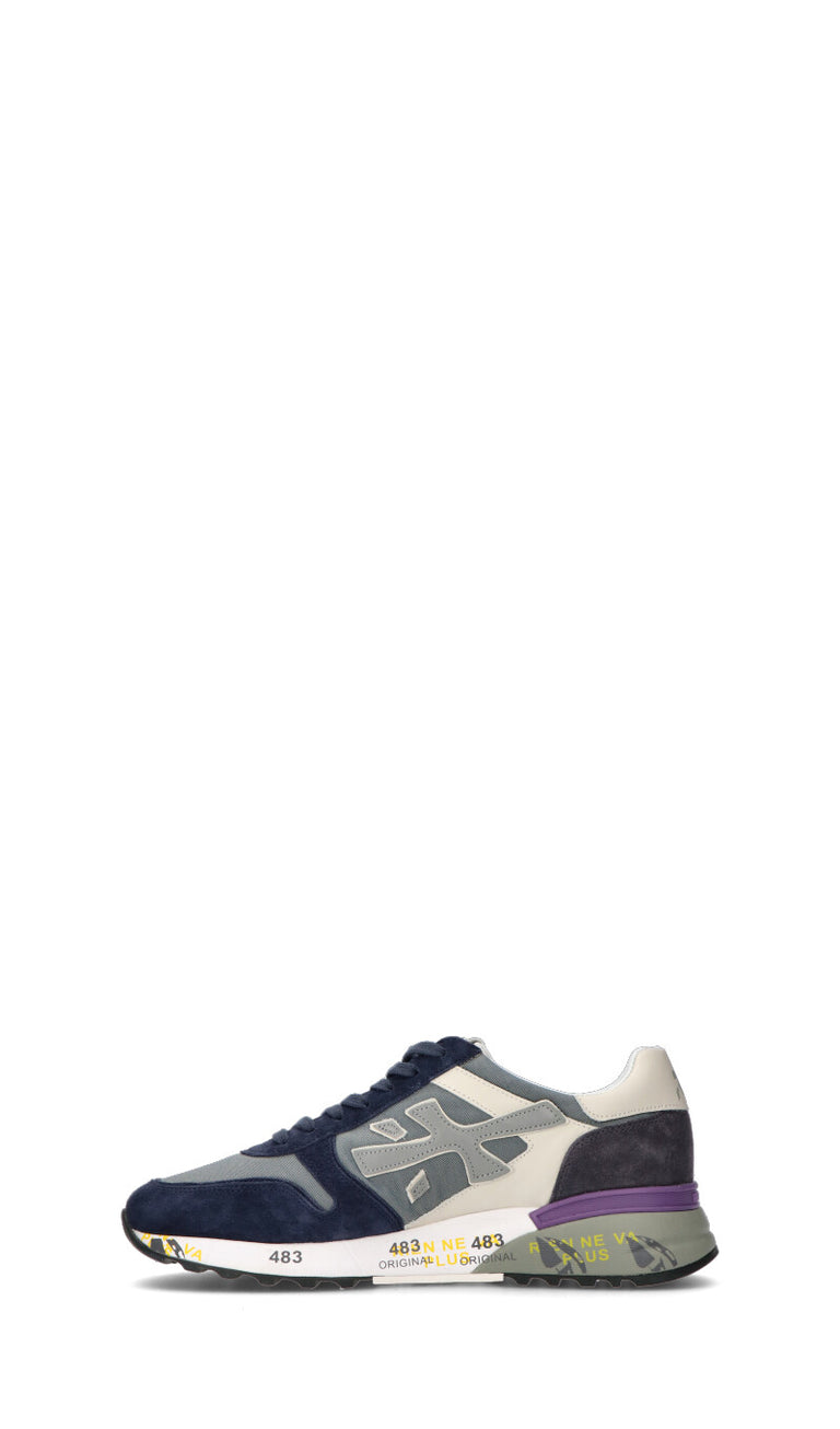 PREMIATA Sneaker uomo grigia/blu in suede