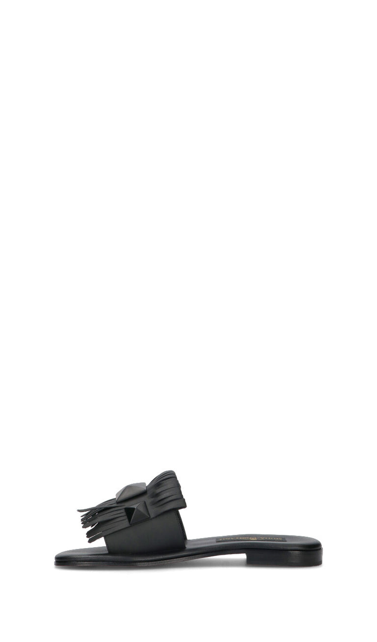 MODA POSITANO Ciabatta donna nera in pelle