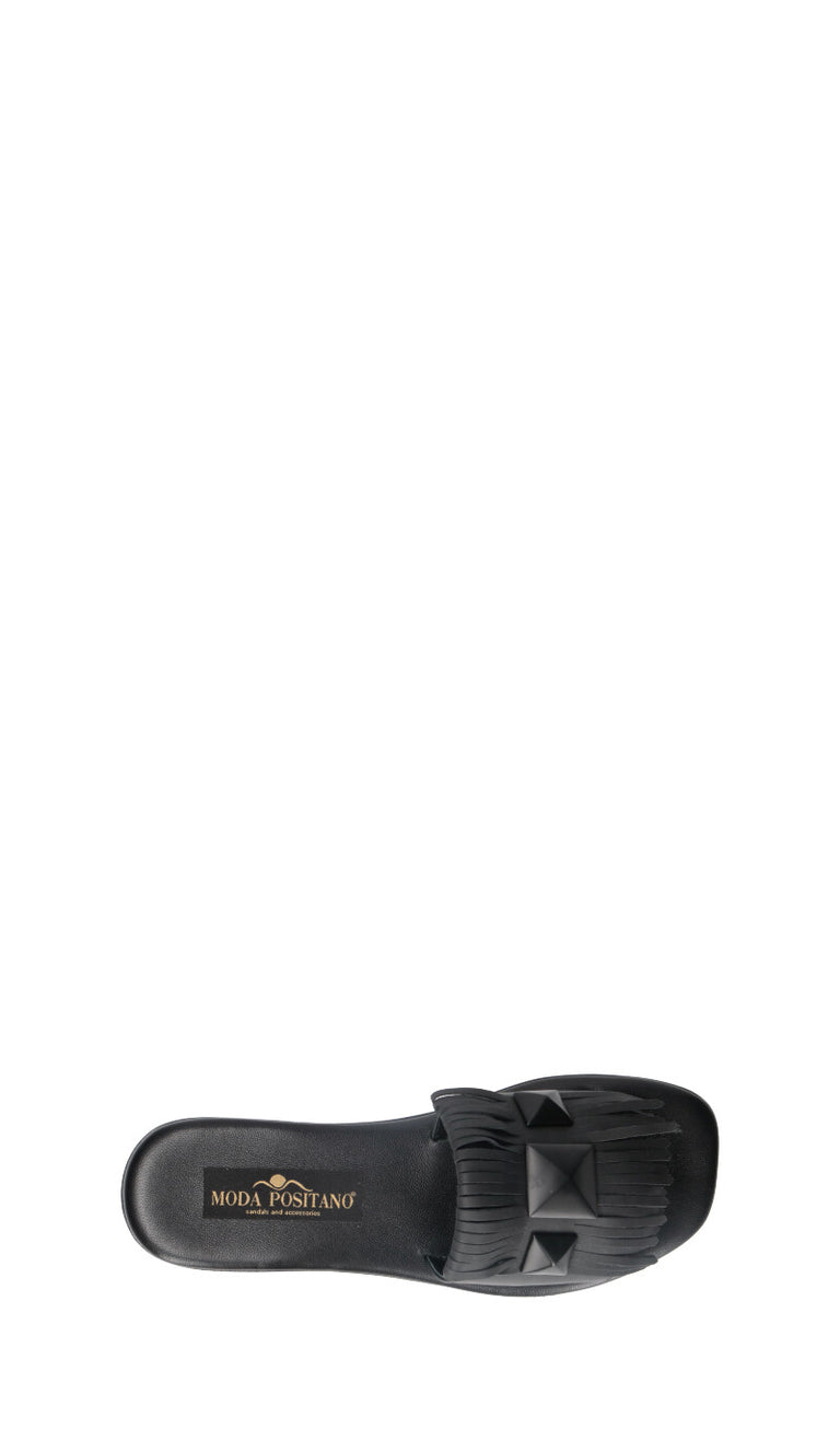MODA POSITANO Ciabatta donna nera in pelle