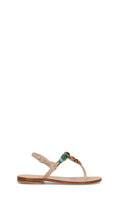 MODA POSITANO Sandalo donna beige in pelle