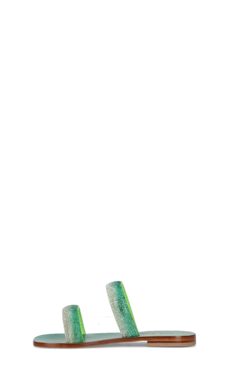 MODA POSITANO Ciabatta donna verde in pelle