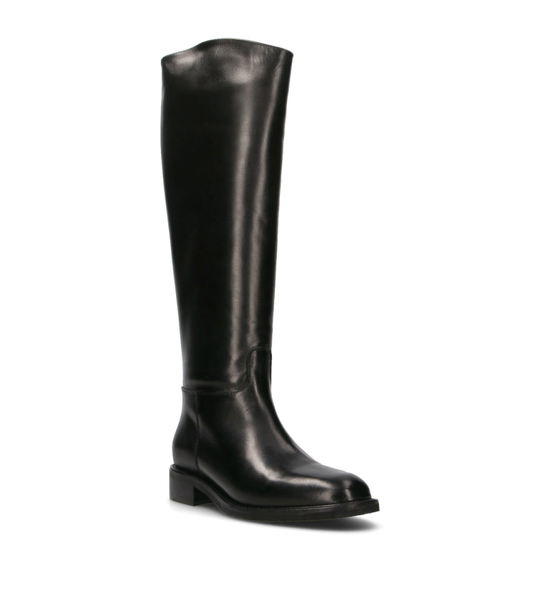 JULIE DEE Stivale donna nero in pelle