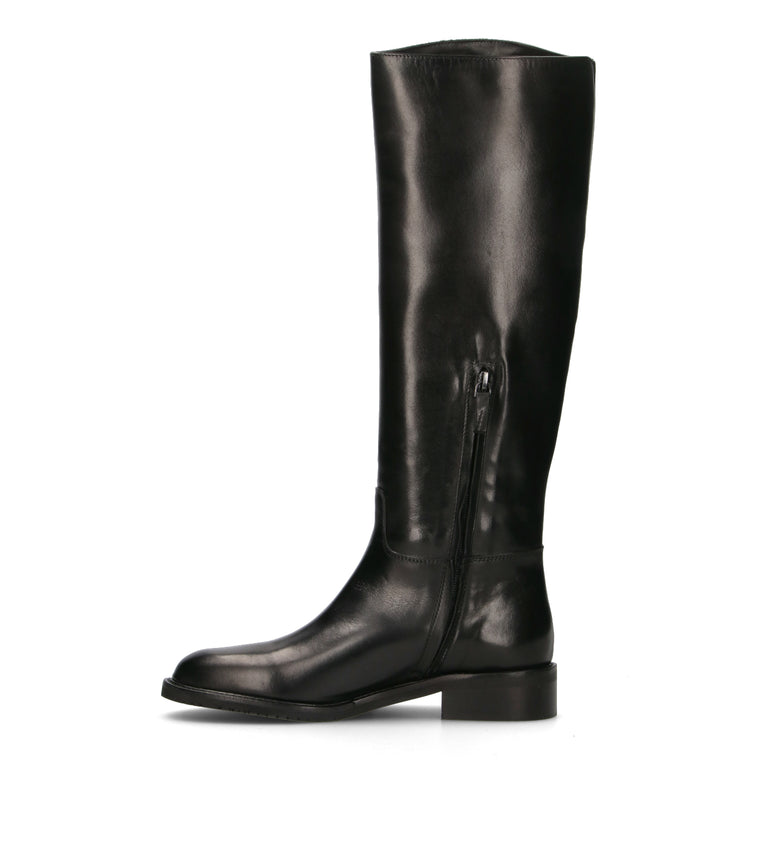 JULIE DEE Stivale donna nero in pelle