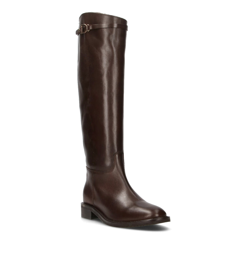 JULIE DEE Stivale donna marrone in pelle