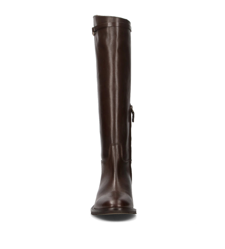 JULIE DEE Stivale donna marrone in pelle