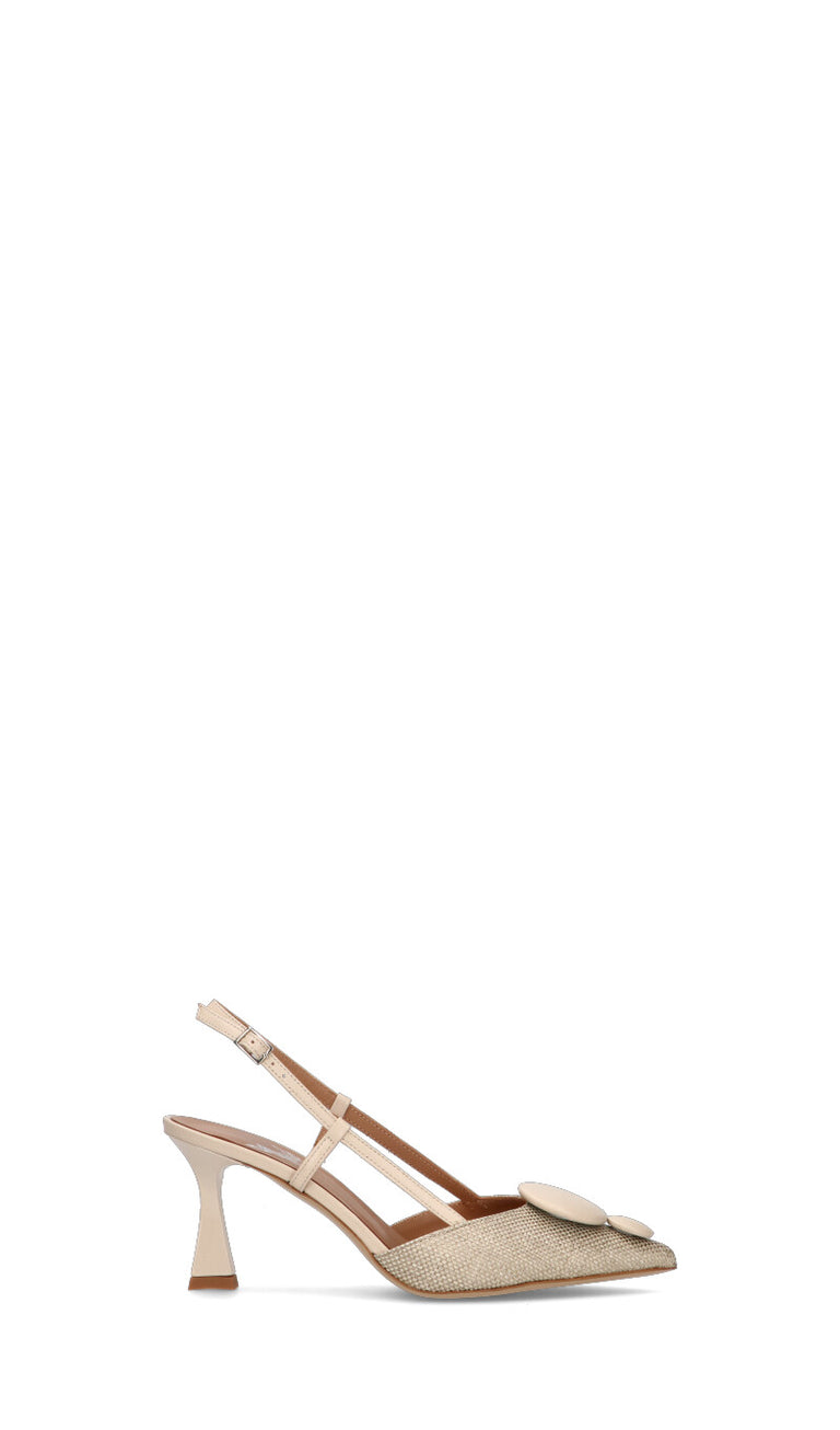 MARTINA T Slingback donna beige in pelle