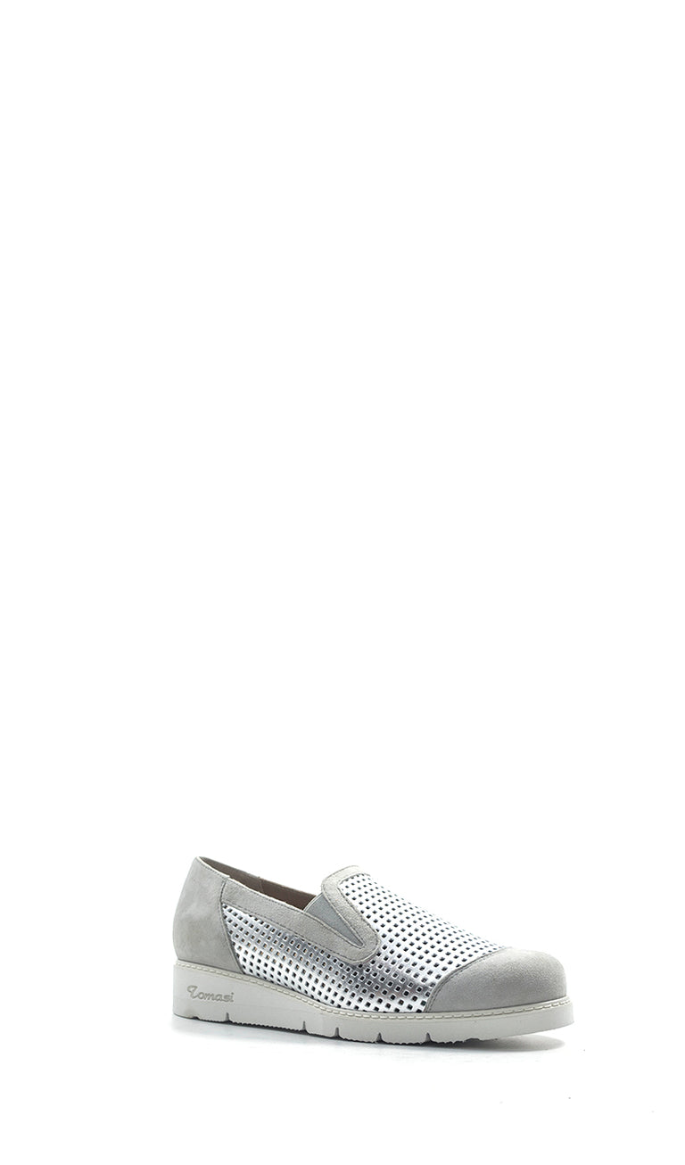 IMPRONTA TOMASI Mocassino donna grigio/argento in pelle